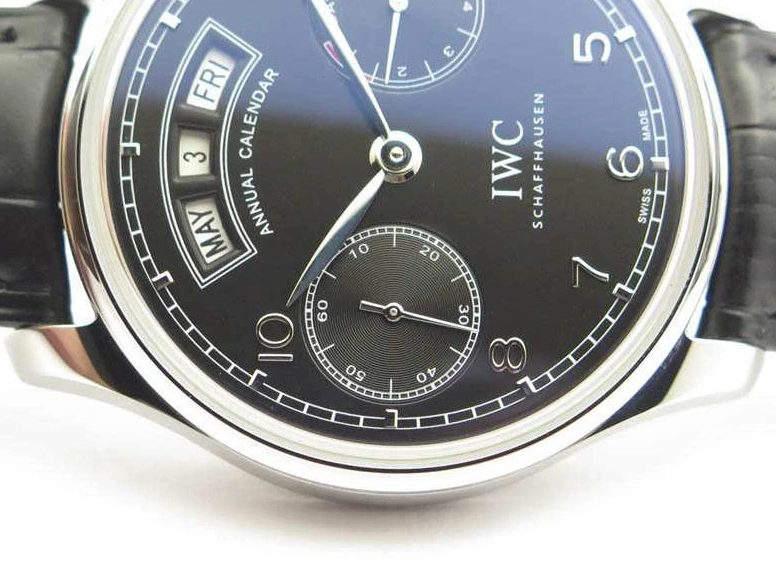 MIROTIME 0408 Portuguese Real PR Real Annual Calendar IW5035 YLF 1:1 Best Edition Black Dial On Leather Strap A Soft 7240